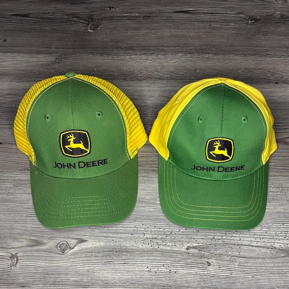 John Deere Green and Yellow Caps